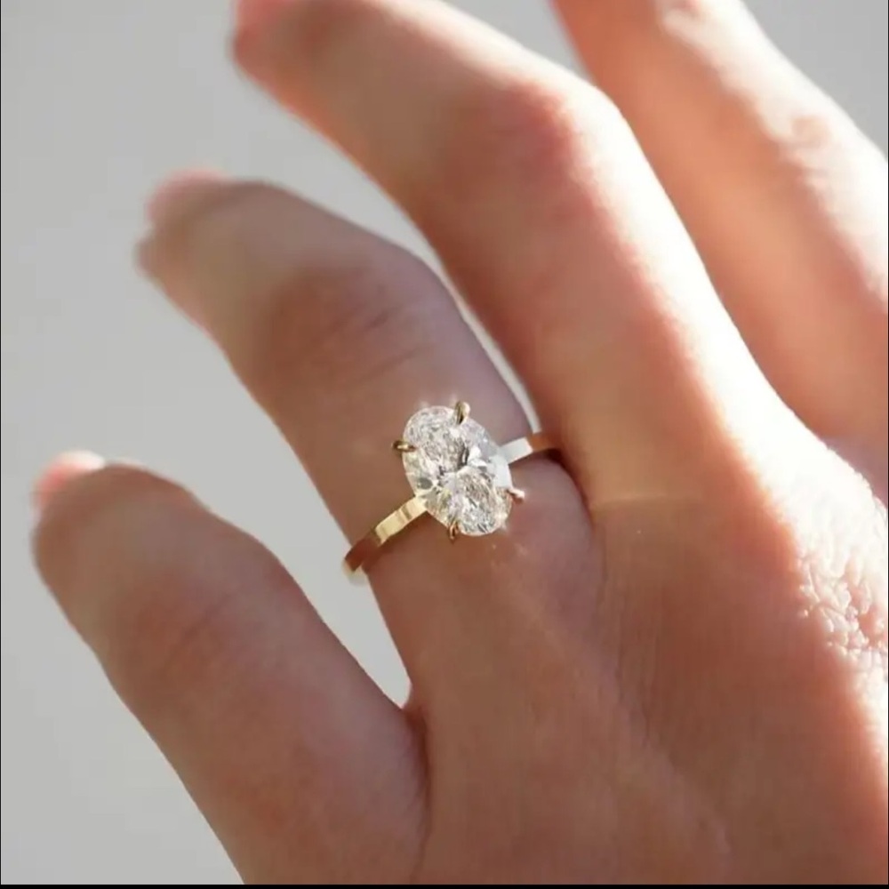 Gold And Silver Solitaire Diamond Ring - image 1